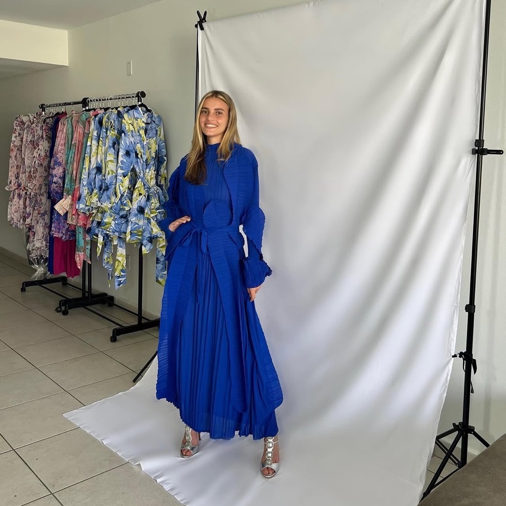 Chic Royal Blue Long Sleeve Dress